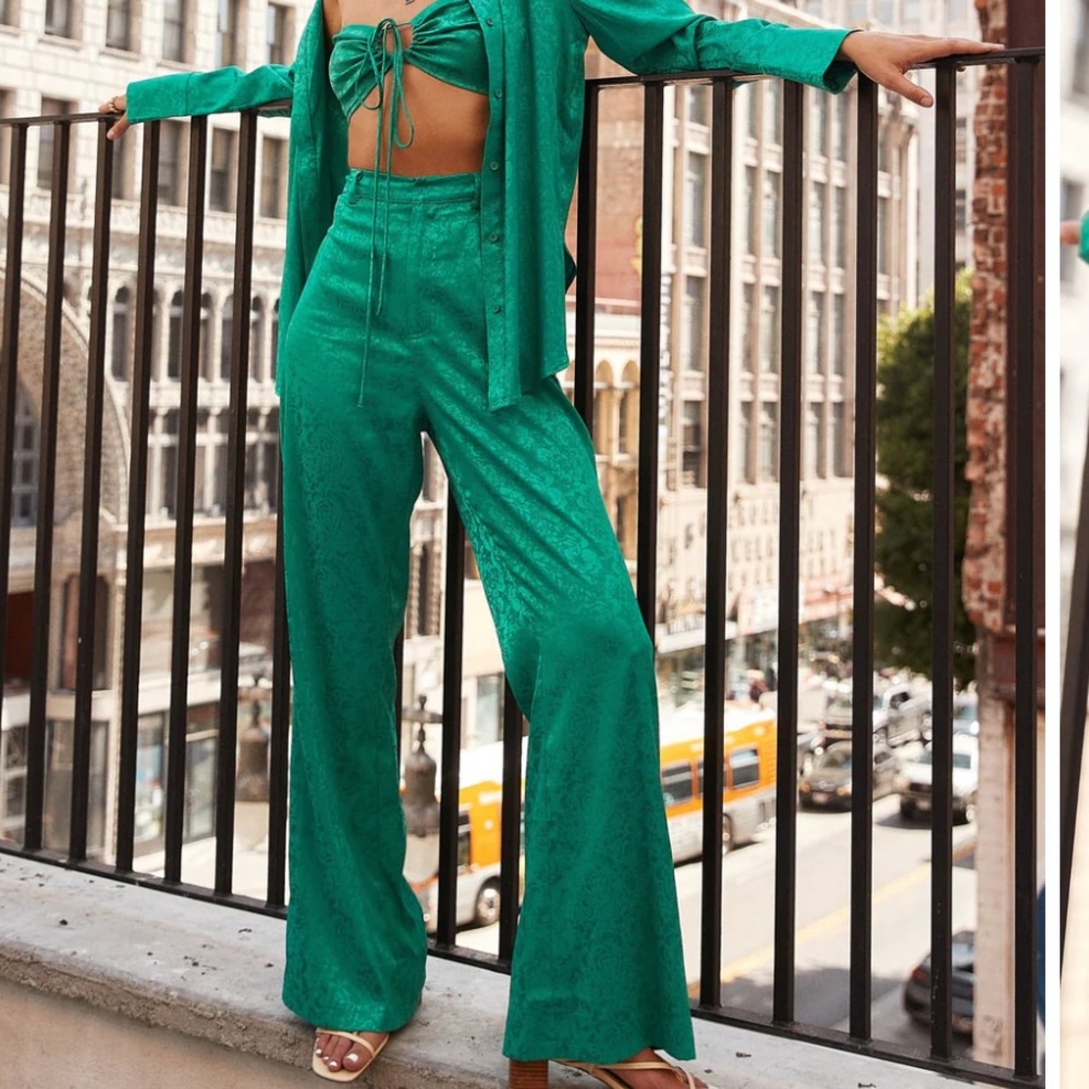 NWT 12th Tribe | ST. BARTHS EMERALD JACQUARD PANTS | S